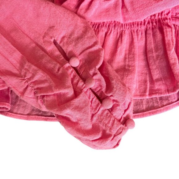 Free People Top Women's Size Medium Pink Chloe Blouse - Picture 9 of 10